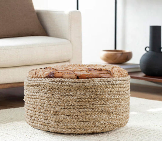 Round Braided Pouf