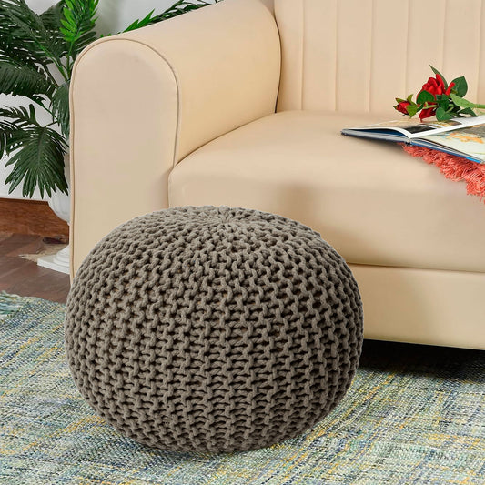 Rounded Jute Pouf