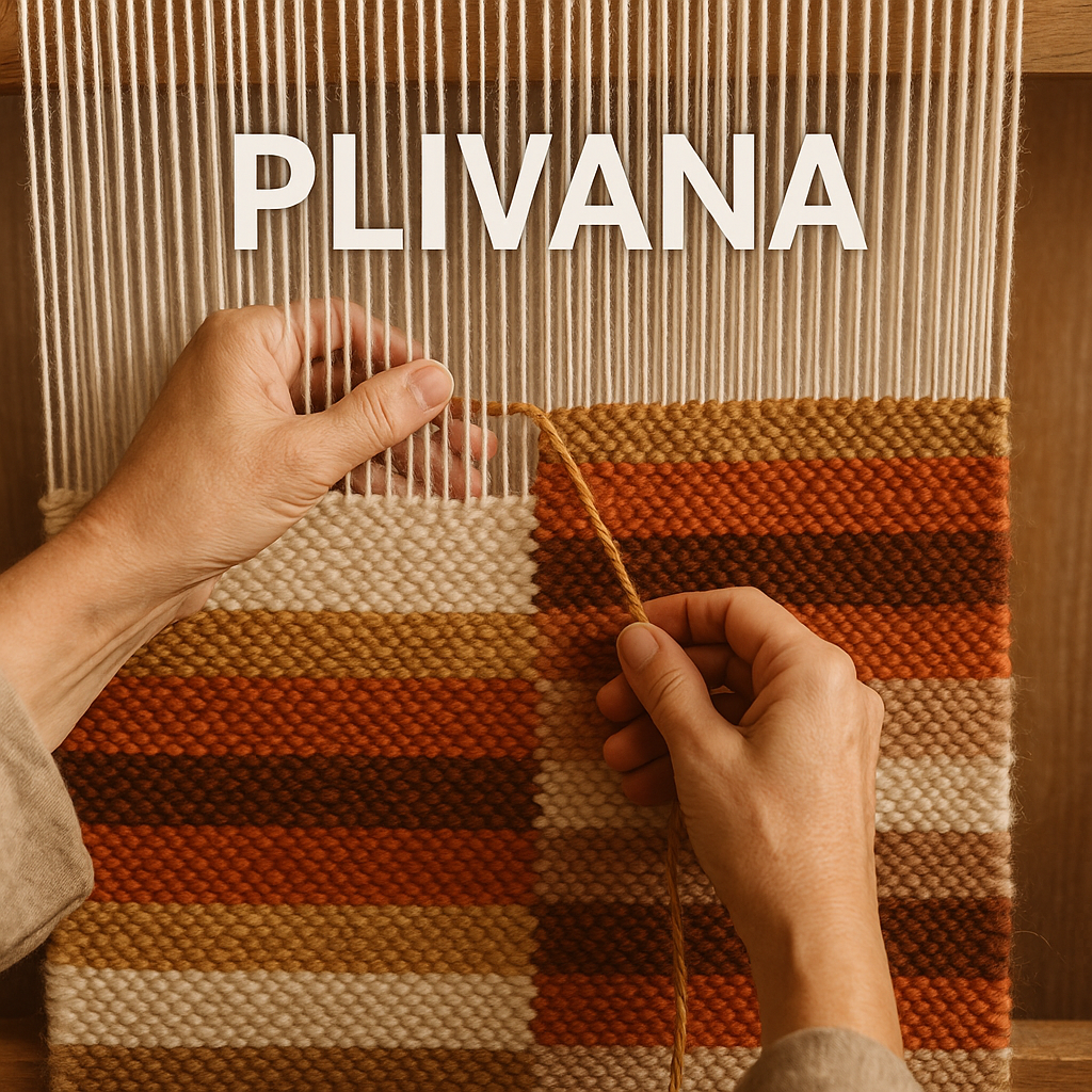 Handwoven rug close-up with artisan hands